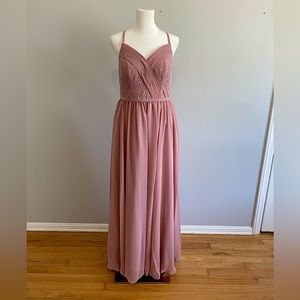 Azazie Leanne - Dusty Rose Custom -  34” bust, 29” waist, 56” hollow to hem